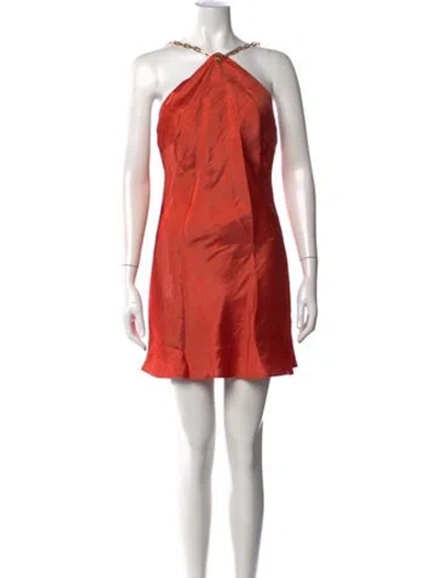 Pre-owned Cult Gaia Halterneck Mini Dress In Orange