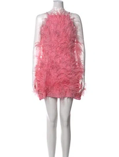 Pre-owned Cult Gaia Halterneck Mini Dress In Pink