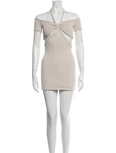 Pre-owned Cult Gaia Halterneck Mini Dress W/ Tags In Neutrals