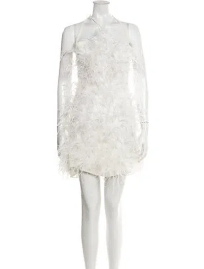 Pre-owned Cult Gaia Halterneck Mini Dress In White