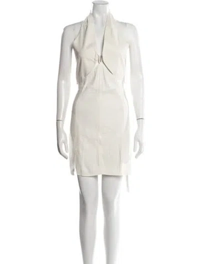 Pre-owned Cult Gaia Halterneck Mini Dress In White