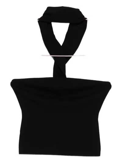 Cult Gaia Halterneck Ribbed Top
