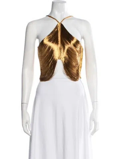 Pre-owned Cult Gaia Halterneck Sleeveless Crop Top W/ Tags