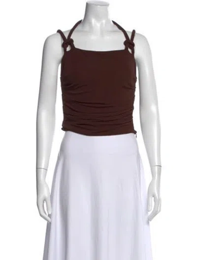 Pre-owned Cult Gaia Halterneck Sleeveless Crop Top W/ Tags In Black