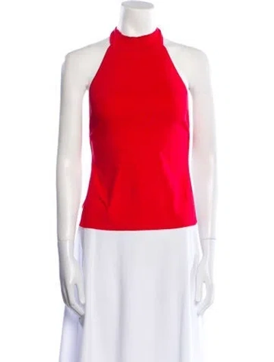 Pre-owned Cult Gaia Halterneck Sleeveless Top In Red