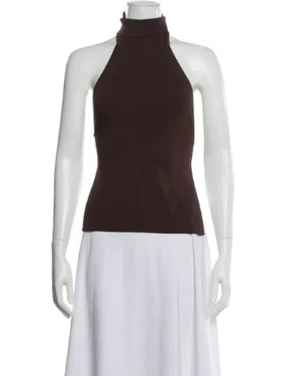 Pre-owned Cult Gaia Halterneck Sleeveless Top W/ Tags In Brown