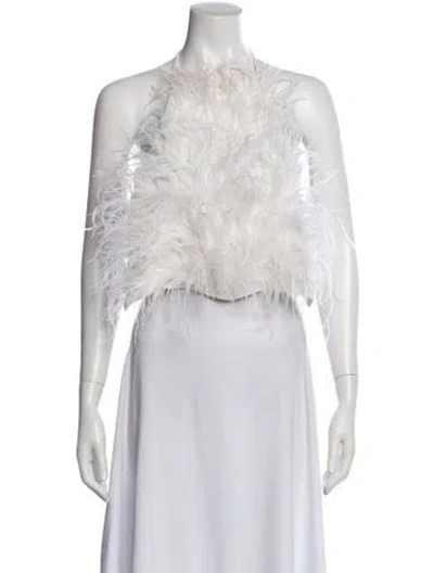 Pre-owned Cult Gaia Halterneck Sleeveless Top In White