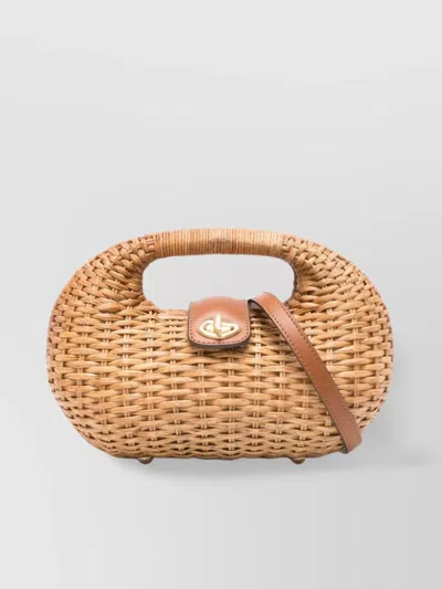 Cult Gaia Handbag With Detachable Strap And Woven Texture