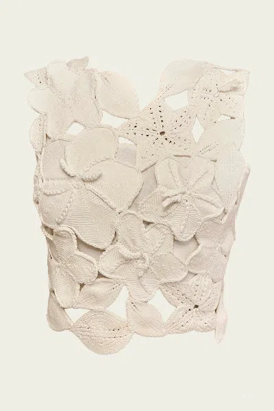 Cult Gaia Harrington Crochet Top In Off-white