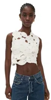 Cult Gaia Harrington Knit Top Off White In White