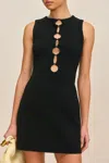 Cult Gaia Hartley Mixed Cutout Minidress In Black