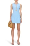 Cult Gaia Hartley Mixed Cutout Minidress In Blue