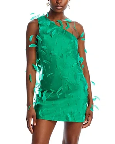 Cult Gaia Hayes Embellished Silk Mini Dress In Malachite