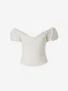 Cult Gaia Helene Topwear In White Linen In Beige