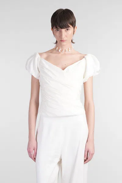 Cult Gaia Helene Topwear In White Linen