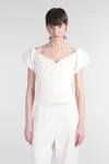 Cult Gaia Helene Topwear In White Linen In White