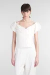 Cult Gaia Helene Topwear In White Linen In White