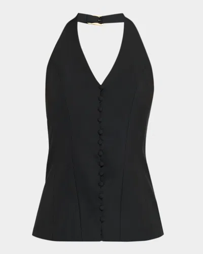 Cult Gaia Helio Button-front Top In Black