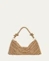 Cult Gaia Hera Nano Beaded Shoulder Bag In Wood Bead Multi