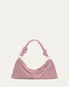 Cult Gaia Hera Nano Rhinestone Shoulder Bag In Shell Pink