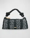 Cult Gaia Hera Nano Pearly Raffia Shoulder Bag In Black