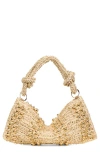 Cult Gaia Hera Nano Rhinestone Shoulder Bag In Natural