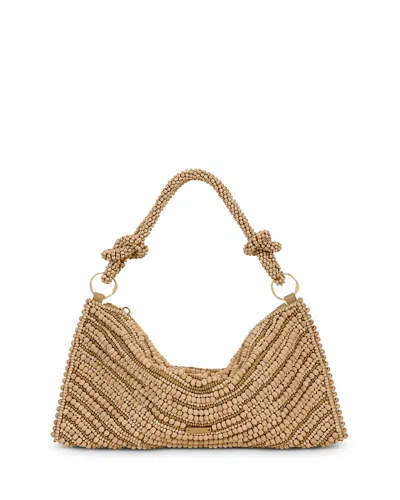 Cult Gaia Hera Nano Beaded Shoulder Bag In Wood Bead Multi