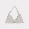 Cult Gaia Hera Nano Knotted Embellished Shoulder Bag In Silver