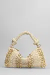 CULT GAIA HERA SHOULDER BAG IN BEIGE RAFFIA