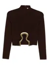 Cult Gaia High-neck Embellished Top In Brown