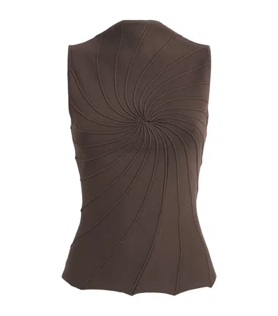 Cult Gaia High-neck Micha Top In Brown