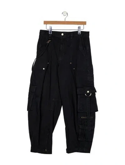 Pre-owned Cult Gaia High-rise Wide Leg Jeans In Black