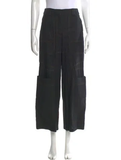 Pre-owned Cult Gaia High-rise Wide Leg Jeans In Black