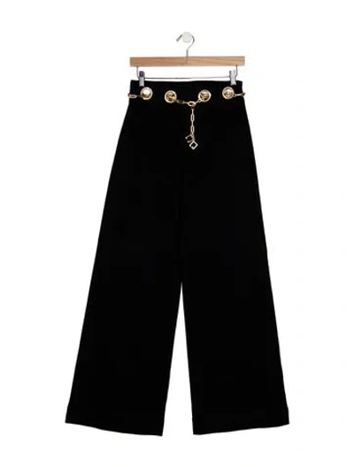Pre-owned Cult Gaia High-rise Wide Leg Jeans In Black
