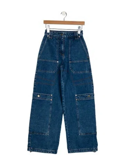 Pre-owned Cult Gaia High-rise Wide Leg Jeans In Blue