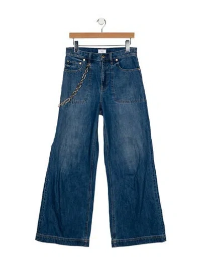Pre-owned Cult Gaia High-rise Wide Leg Jeans In Blue