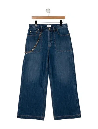 Pre-owned Cult Gaia High-rise Wide Leg Jeans In Blue