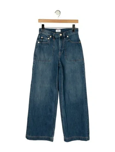 Pre-owned Cult Gaia High-rise Wide Leg Jeans In Blue