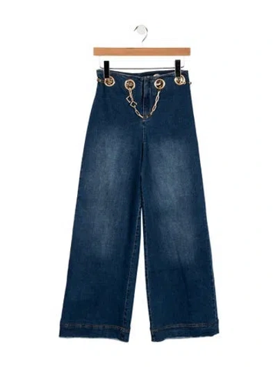 Pre-owned Cult Gaia High-rise Wide Leg Jeans In Blue