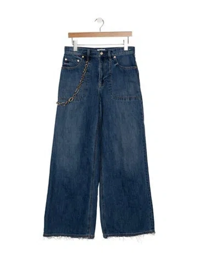 Pre-owned Cult Gaia High-rise Wide Leg Jeans In Blue