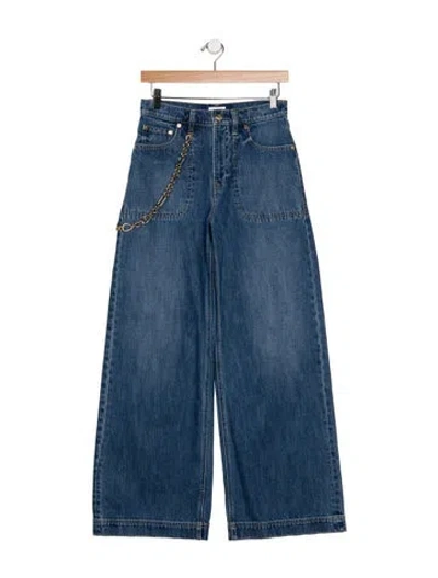 Pre-owned Cult Gaia High-rise Wide Leg Jeans In Blue