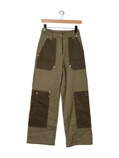 Pre-owned Cult Gaia High-rise Wide Leg Jeans In Green