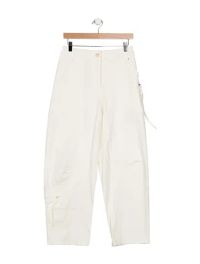 Pre-owned Cult Gaia High-rise Wide Leg Jeans In Neutrals