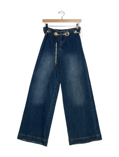 Pre-owned Cult Gaia High-rise Wide Leg Jeans W/ Tags In Blue