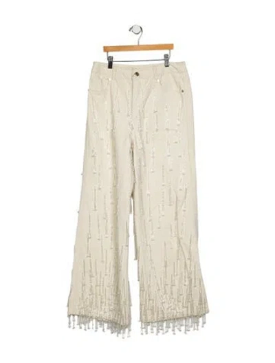 Pre-owned Cult Gaia High-rise Wide Leg Jeans W/ Tags In White