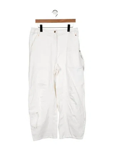Pre-owned Cult Gaia High-rise Wide Leg Jeans In White
