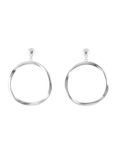 Pre-owned Cult Gaia Hoop Drop Earrings In Silver