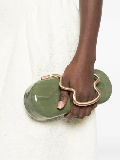 Cult Gaia Ilaria Marble-effect Sculptural Clutch Bag In Blue