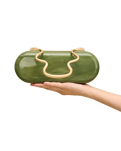 Cult Gaia Ilaria Small Clutch In Green