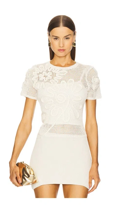 Cult Gaia Ileana Knit Top In 米白